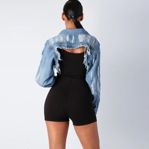 Shauntae Super Cropped Denim Jacket