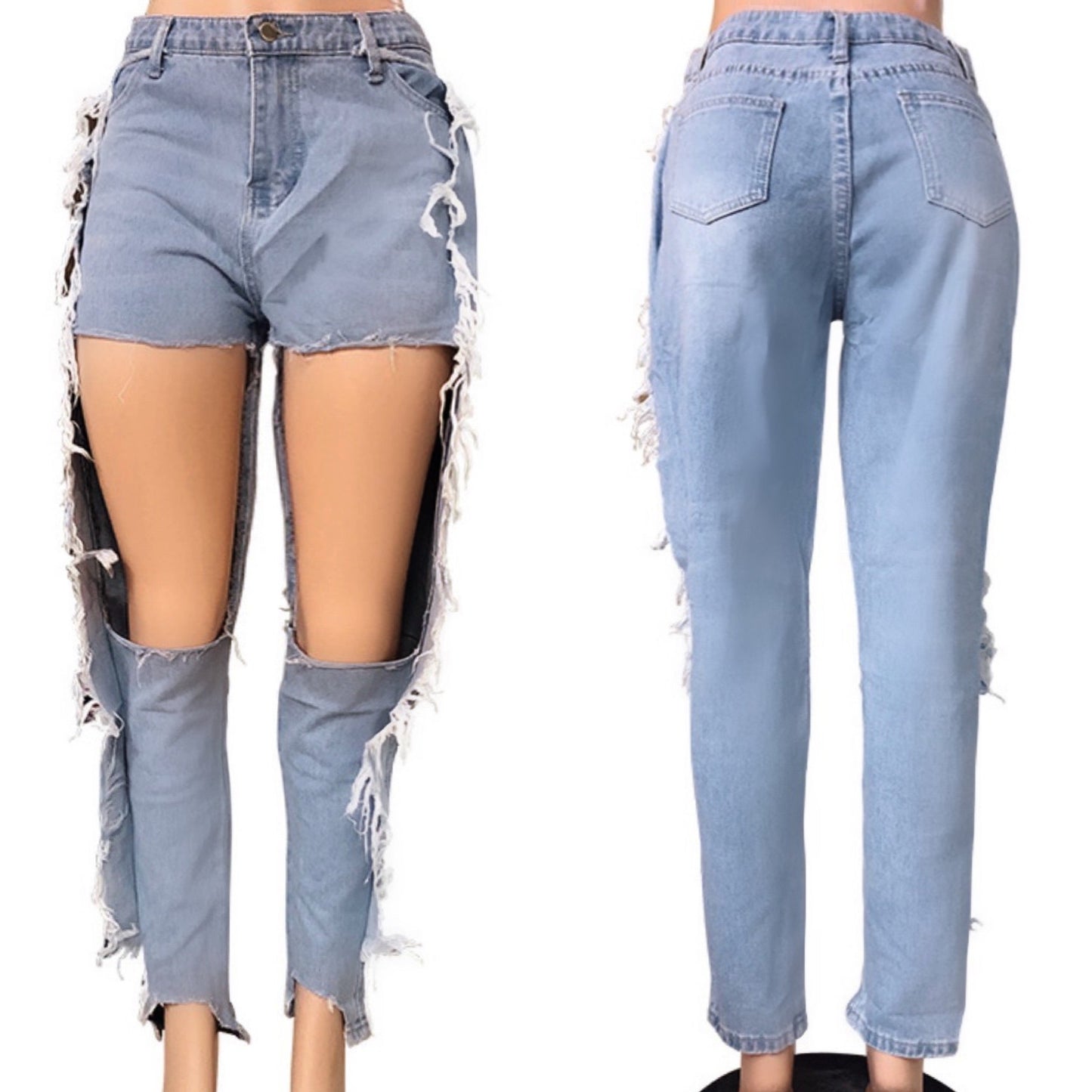 Boyfriend Fringe Jeans