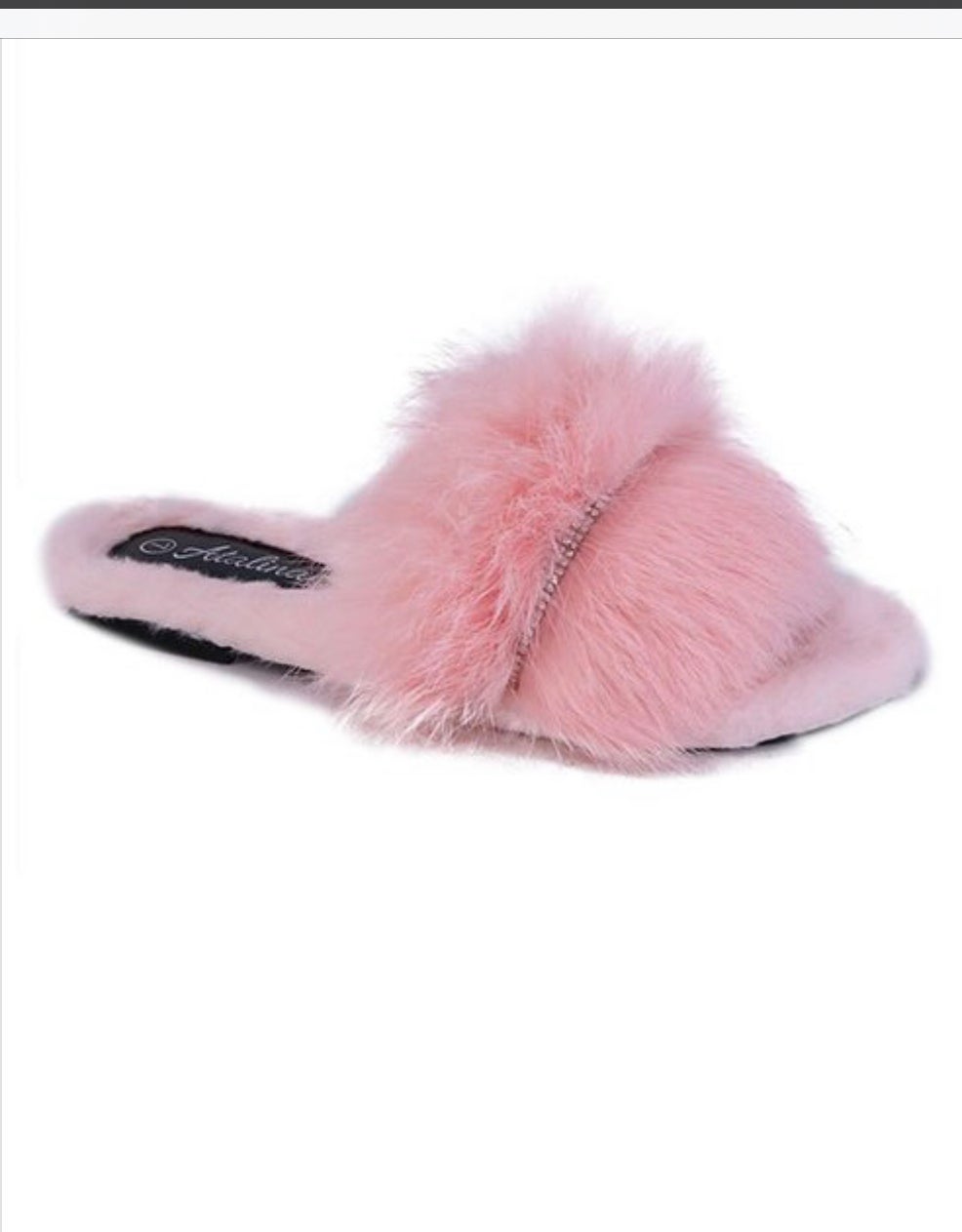 Cozy Faux Fur Diamond Slippers- Black