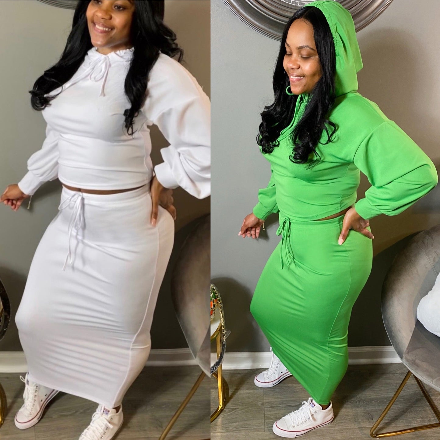 Feeling Lucky Hoodie Skirt Set