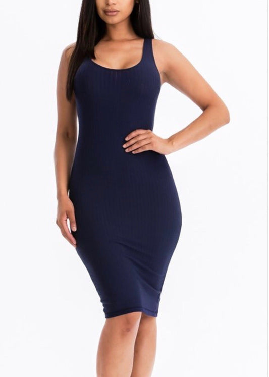 AdoreHER Casual Tank Dress- Navy