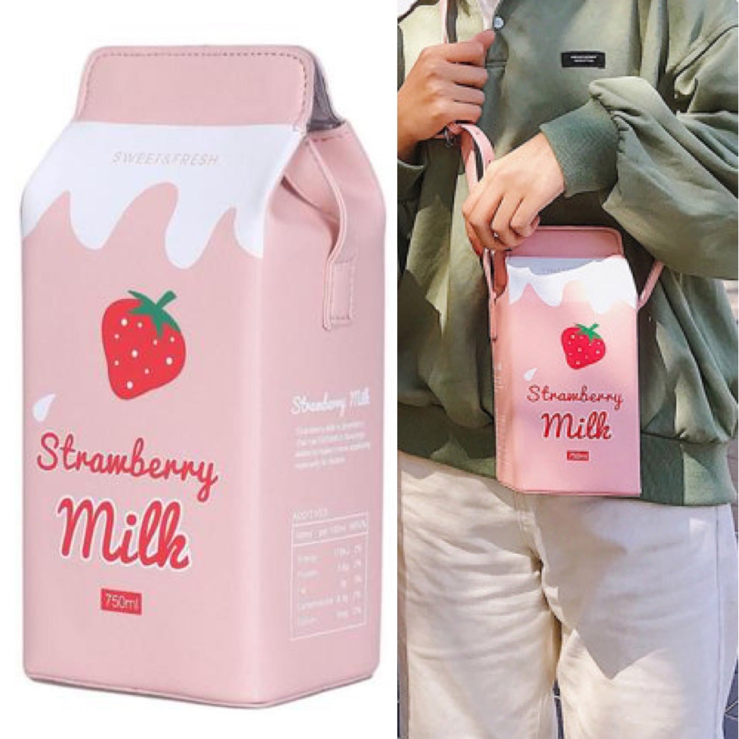 Got Milk Crossbody Purse-Pink