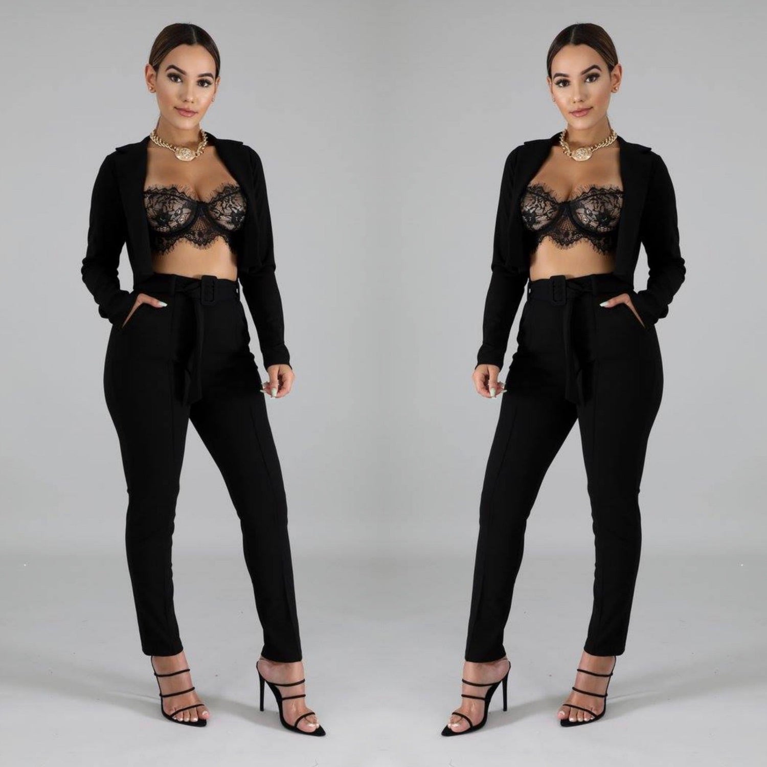 Don’t Mix Business with Pleasure Crop Blazer-Set 