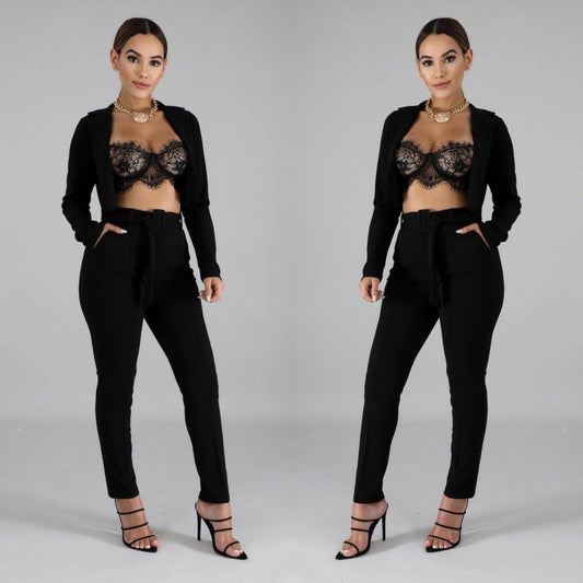 Don’t Mix Business with Pleasure Crop Blazer-Set 