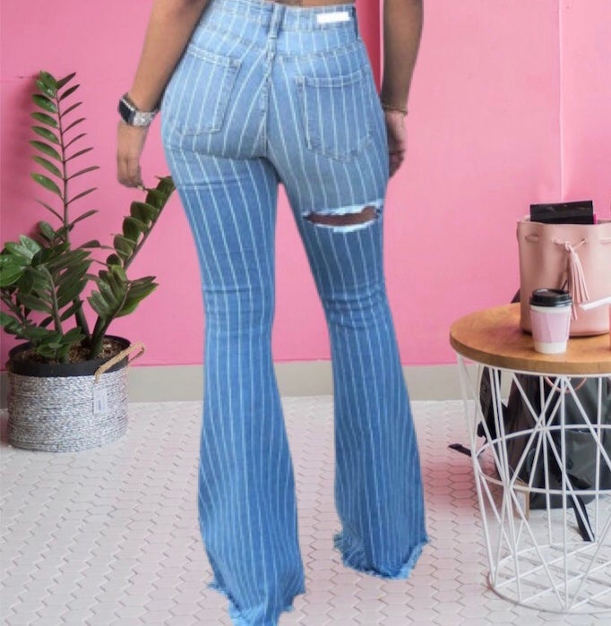 Good Vibes Only Belle Bottom Jeans