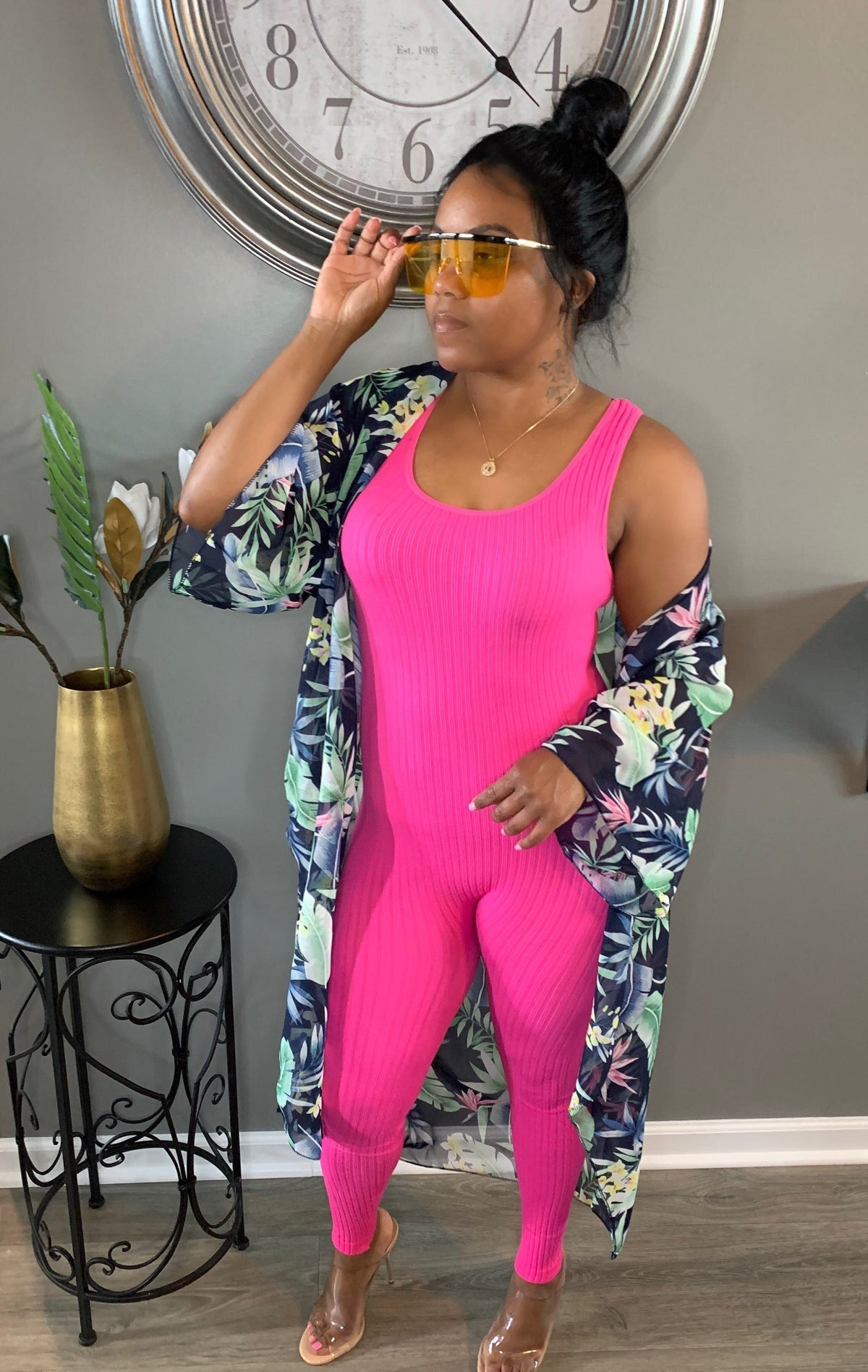 Miami Vibes Jumpsuit-Pink