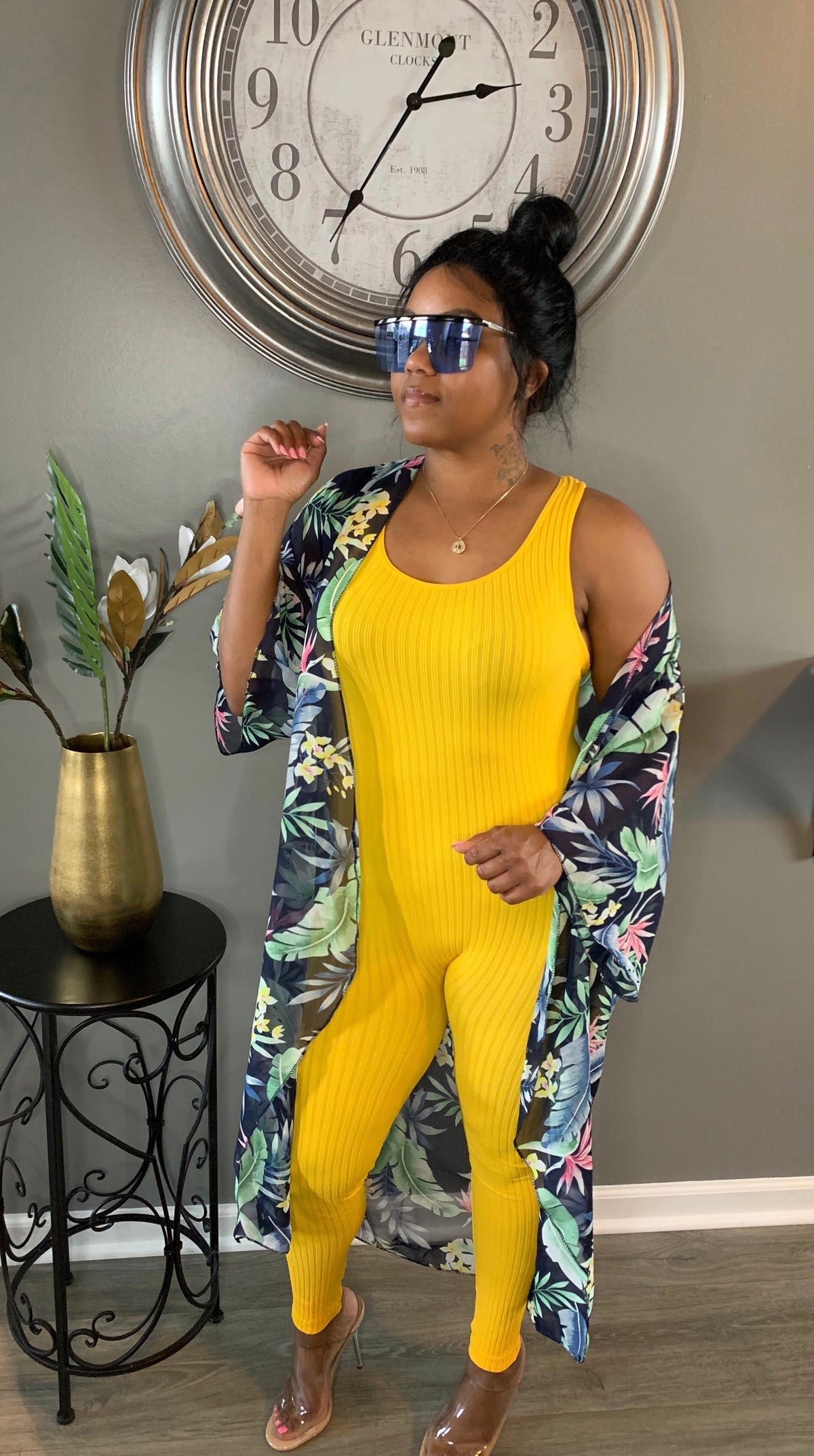 Miami Vibes Jumpsuit-Gold