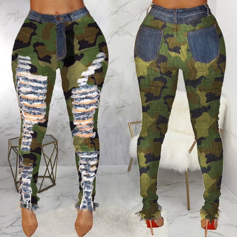 Command Attention Camo High Waisted-Jeans