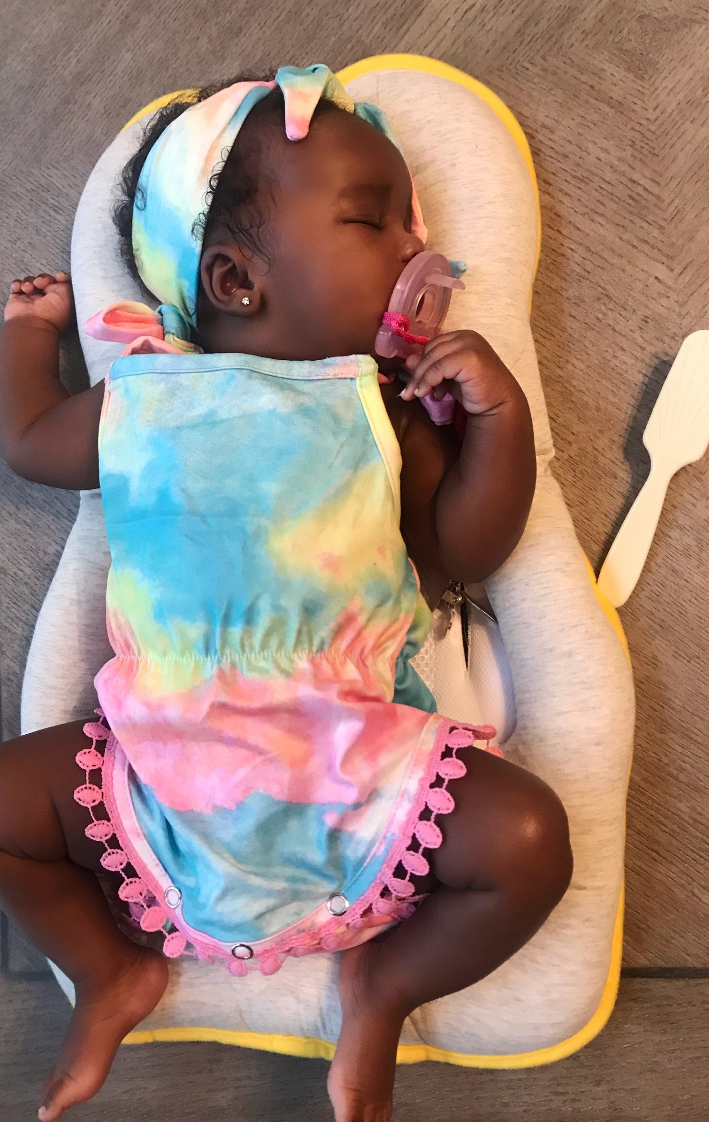 Weekend Baby Girl Tie-Dye-Romper Set