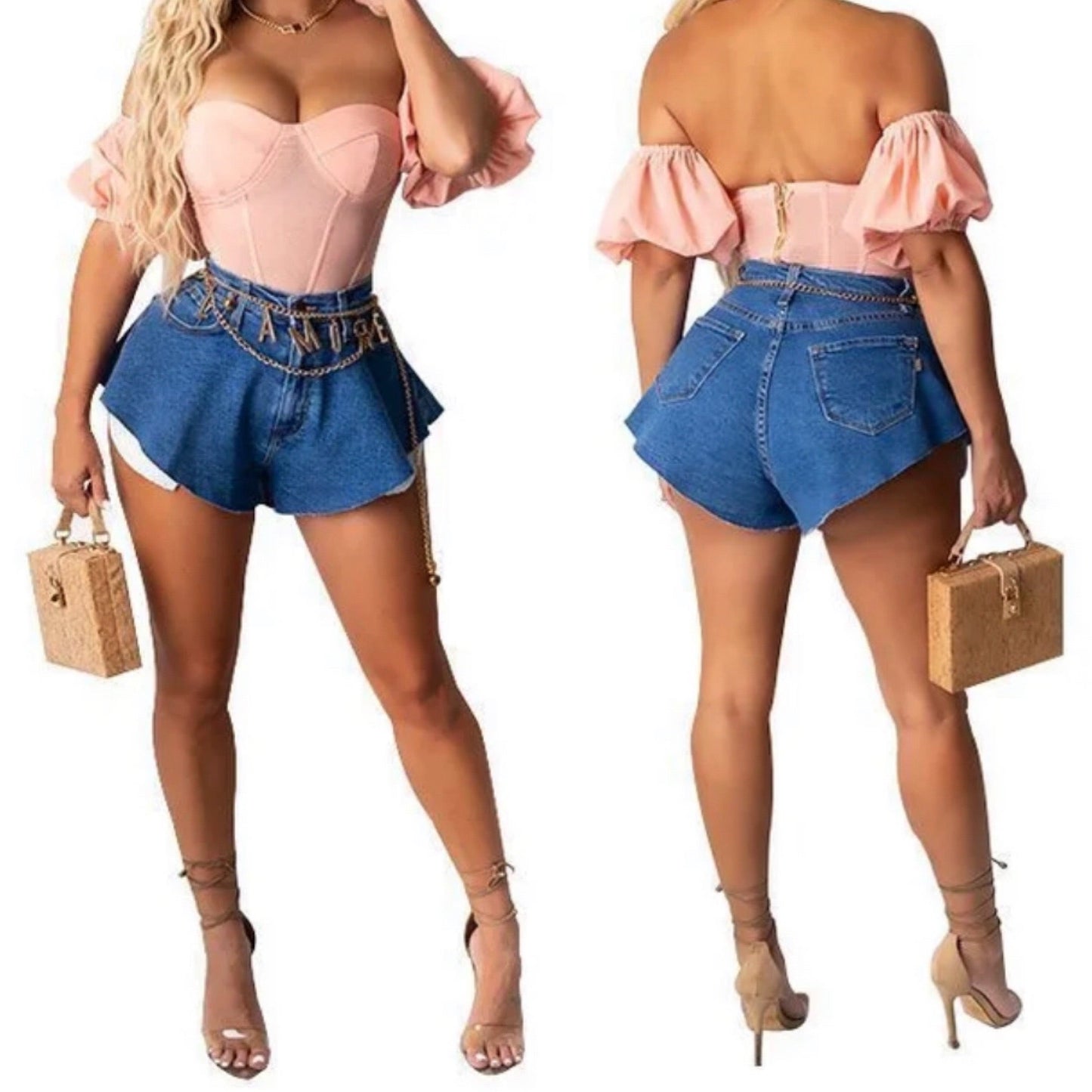 Baddie Flowy  Denim-Shorts