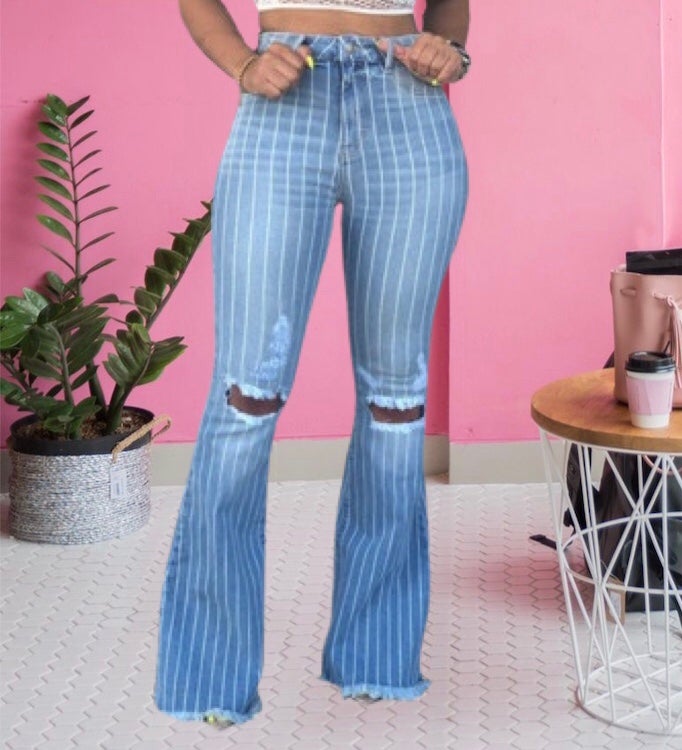 Good Vibes Only Belle Bottom Jeans