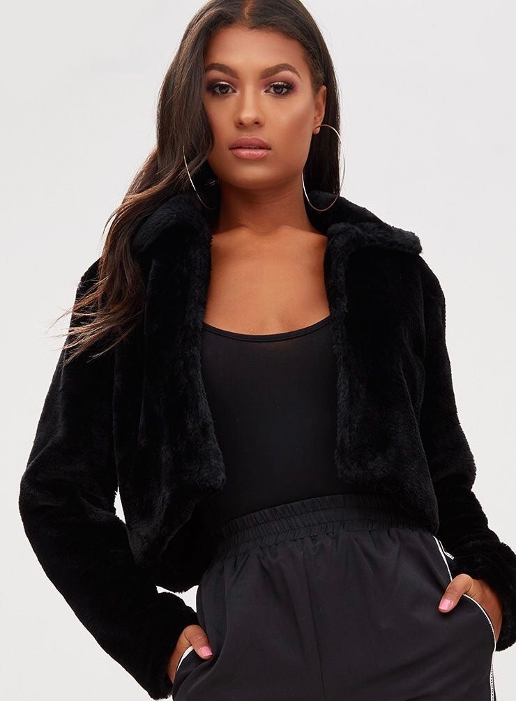 Honey It’s Chilly Outside Faux Fur Crop Jacket