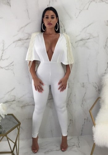 Boss Up Luxury Jumpsuit-White