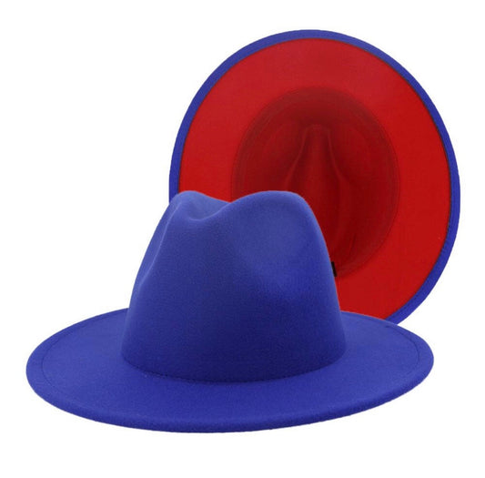 Give them Blues Fedora-Royal/Red Bottom