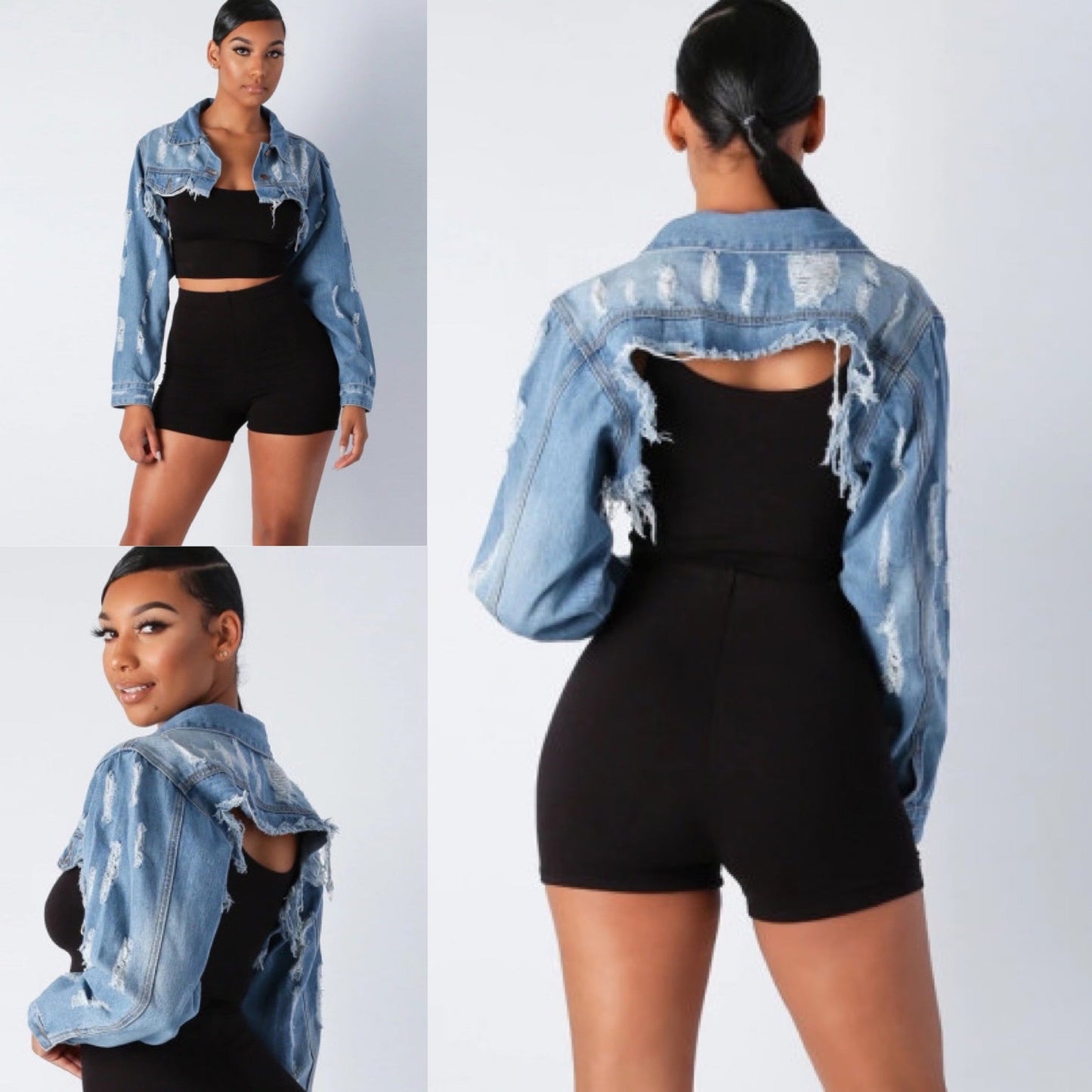 Shauntae Super Cropped Denim Jacket