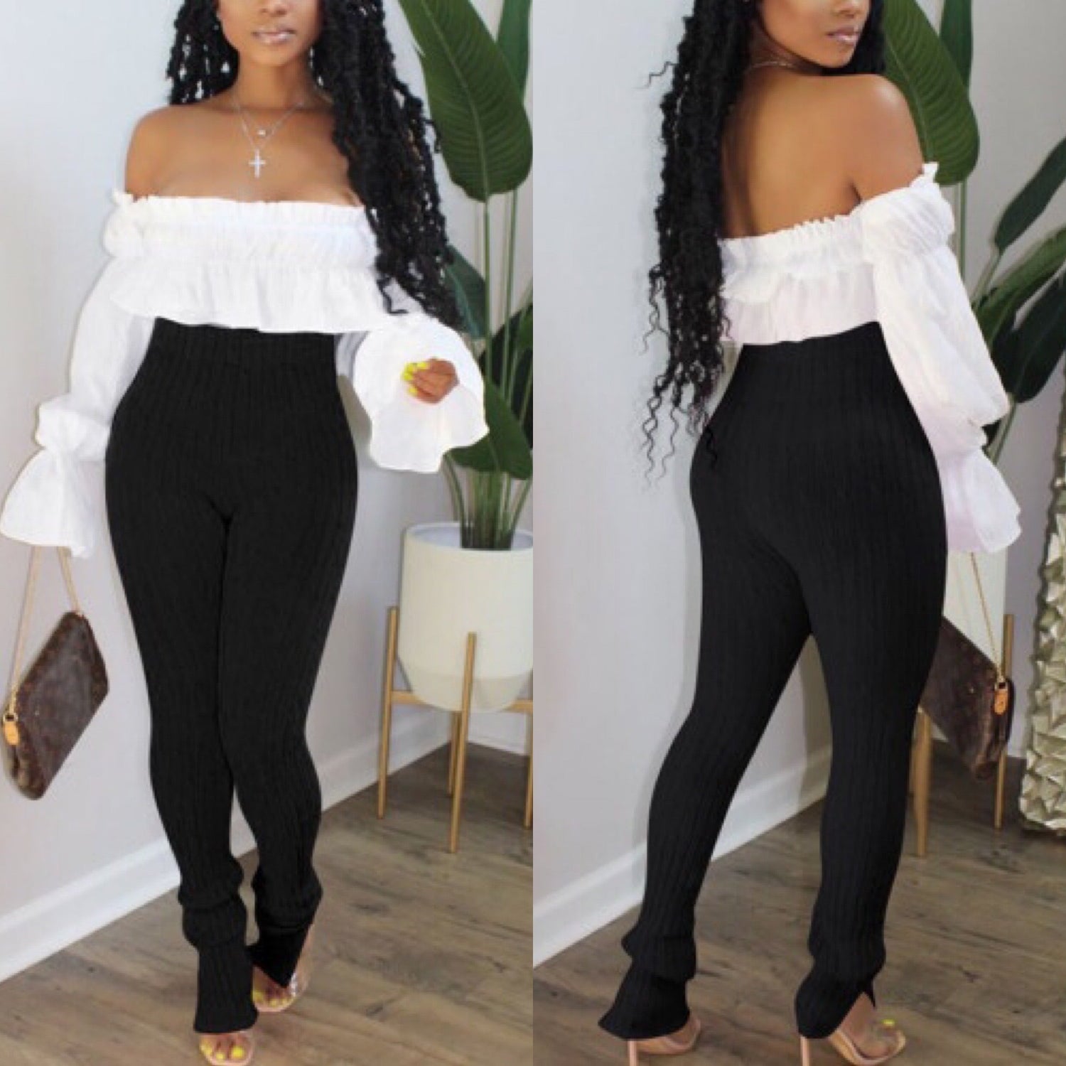 “Conceited”Casual Chic  High Waist Pants Set