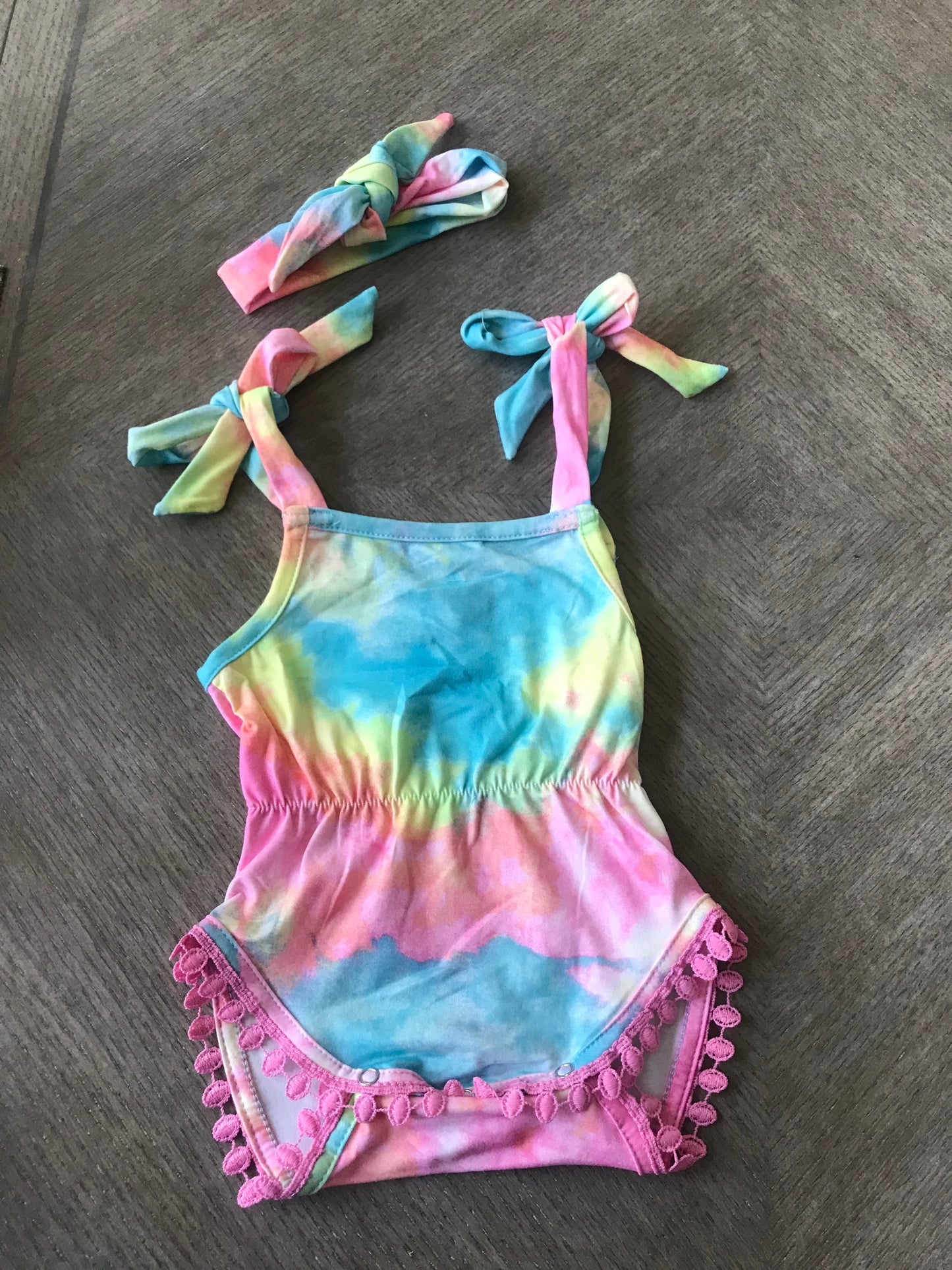 Weekend Baby Girl Tie-Dye-Romper Set