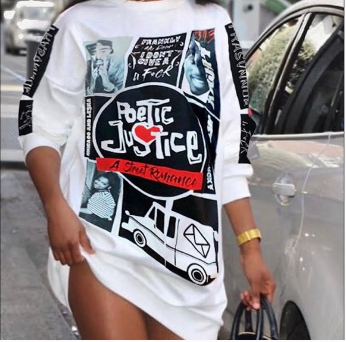 Street Romance Graphic T-Shirt- White