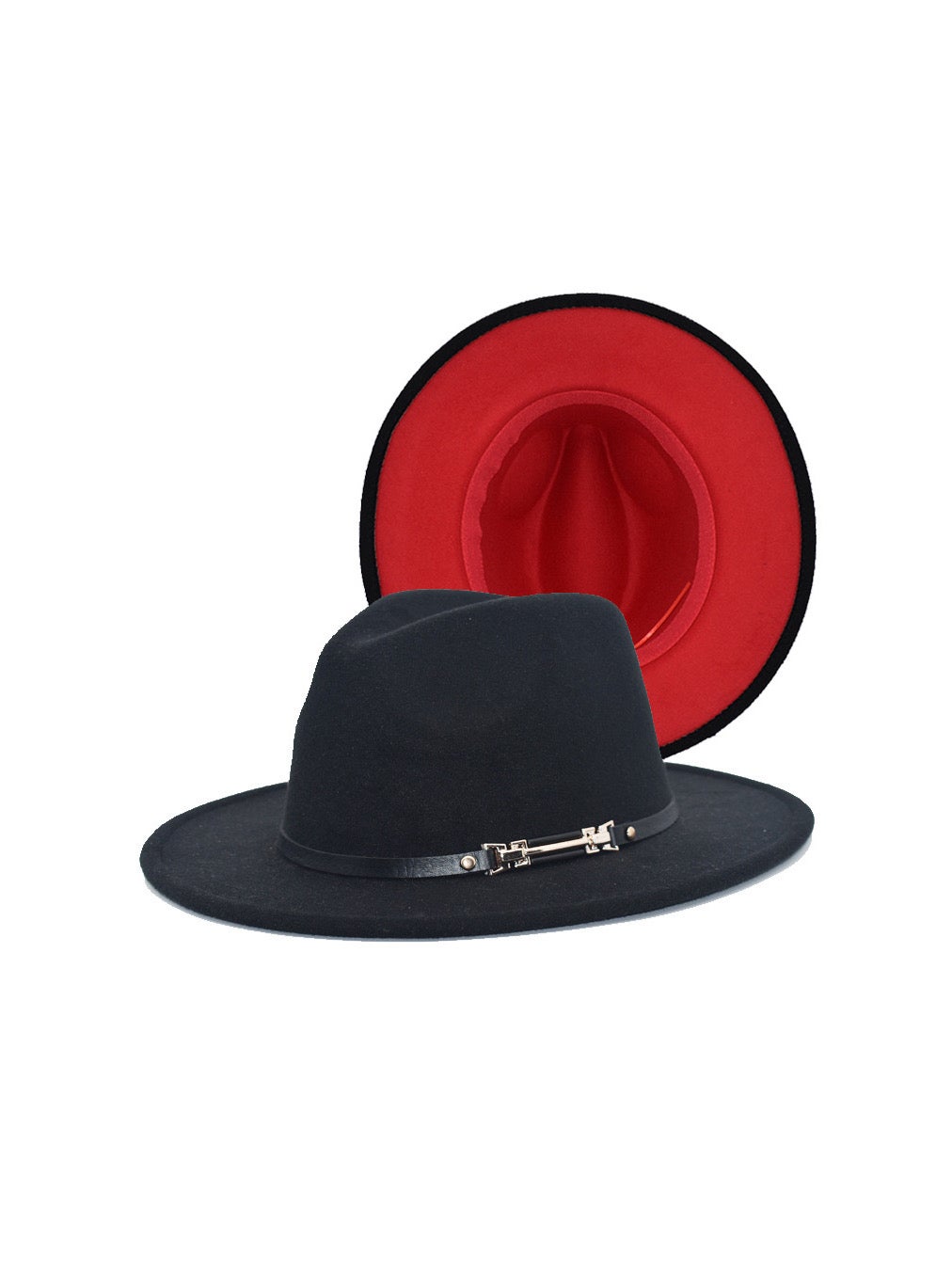 High Roller Fedora- Black/Red Bottom