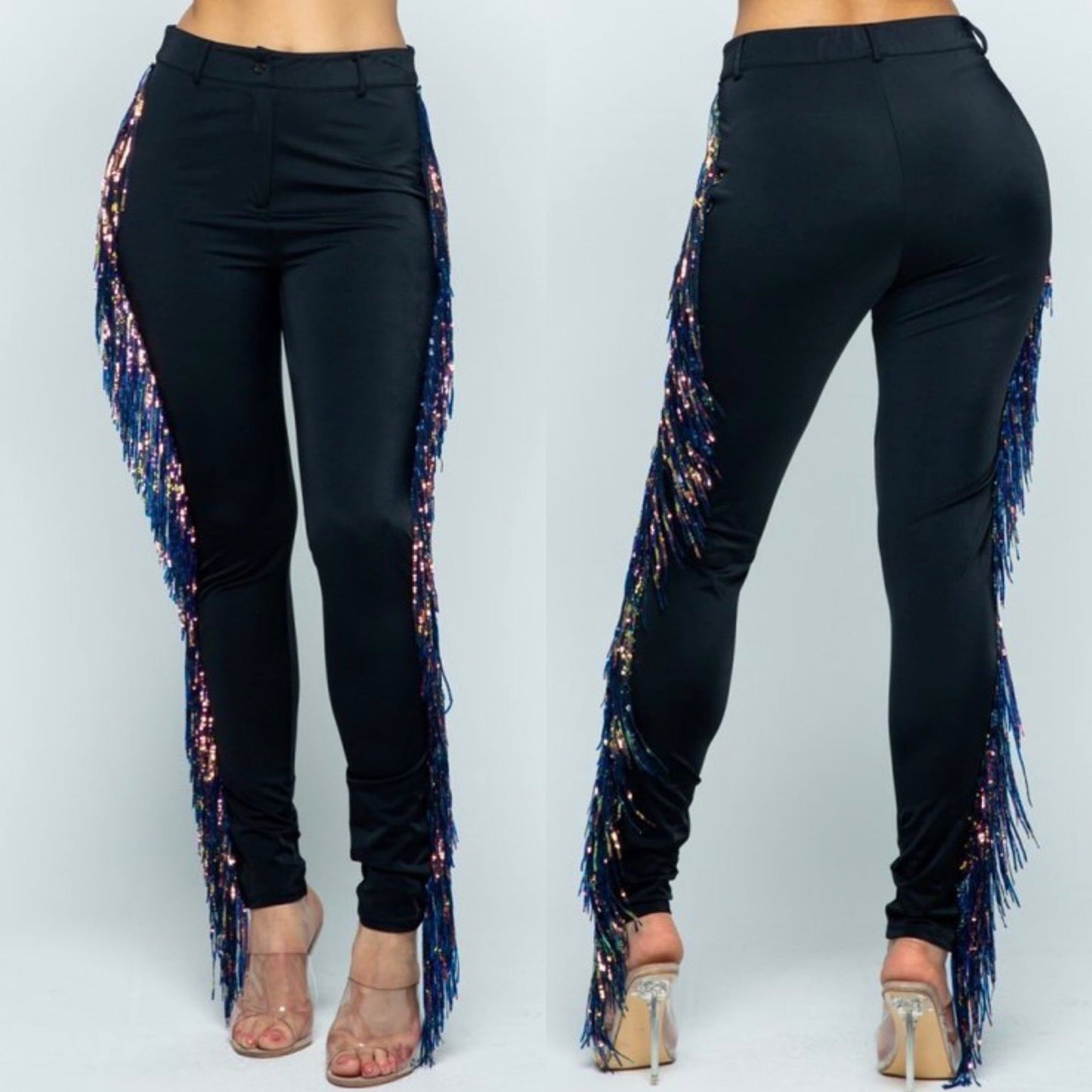 Glamour Sequins Pants- Black