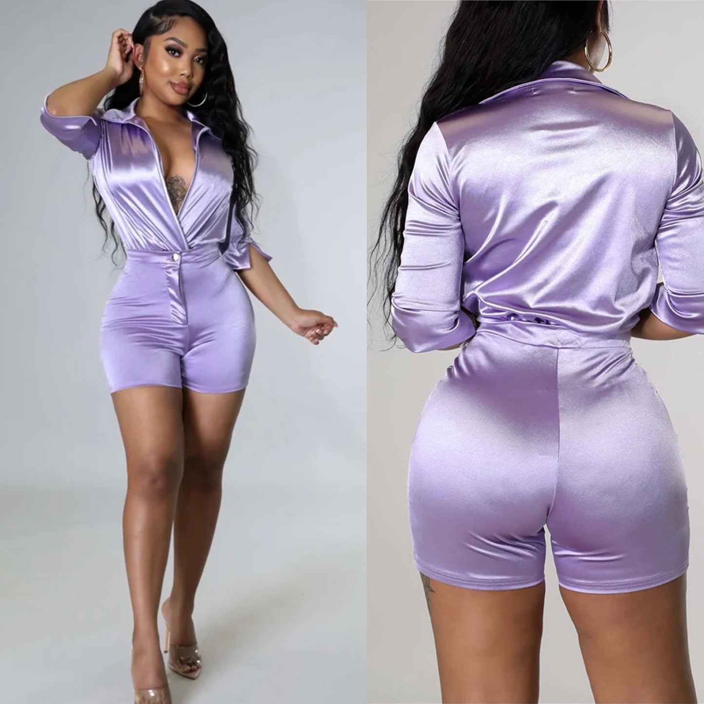 Turning Heads Satin Short Set